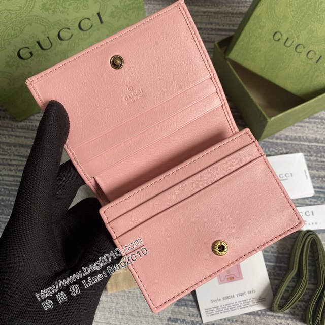 Gucci新款卡包 古馳竹子設計小牛皮錢包 Gucci全皮純色零錢包 658244  ydg3018
